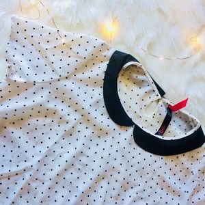Pure Energy Polka Dot and Peter Pan Collar Blouse